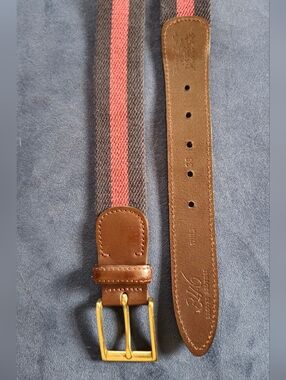 Brooks Brothers Surcingle Genuine Brown Leather Belt